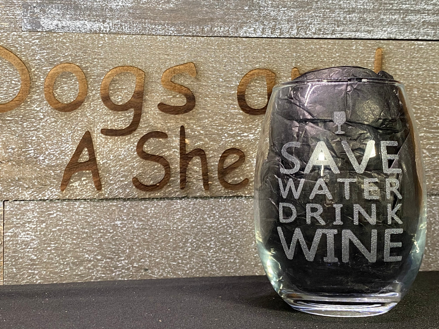 Save Water Wine Glass