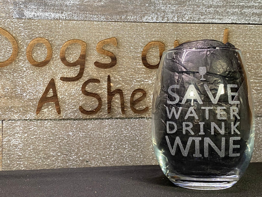Save Water Wine Glass